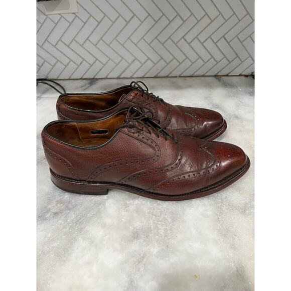 Allen Edmonds McAllister 9D Brown Pebble Leather Wingtip Oxford Dress Shoes main image 8